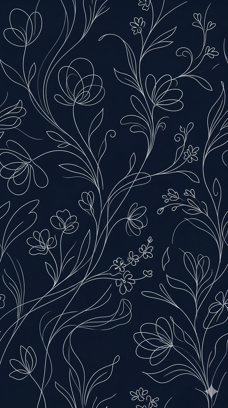 fondo azul oscuro con flores blancas